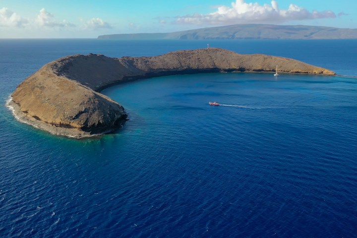 an island in the middle of a body of water
