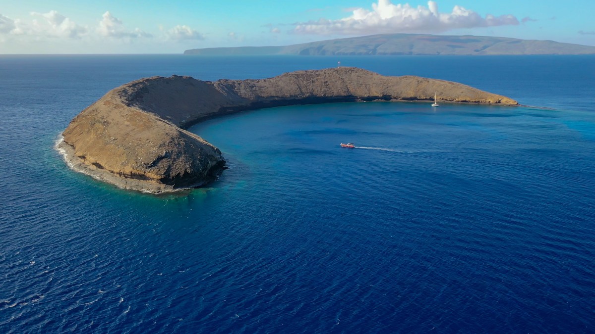 an island in the middle of a body of water