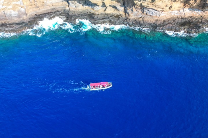 a blue pool of water