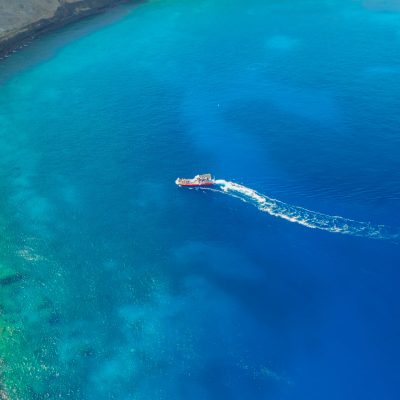 a blue pool of water