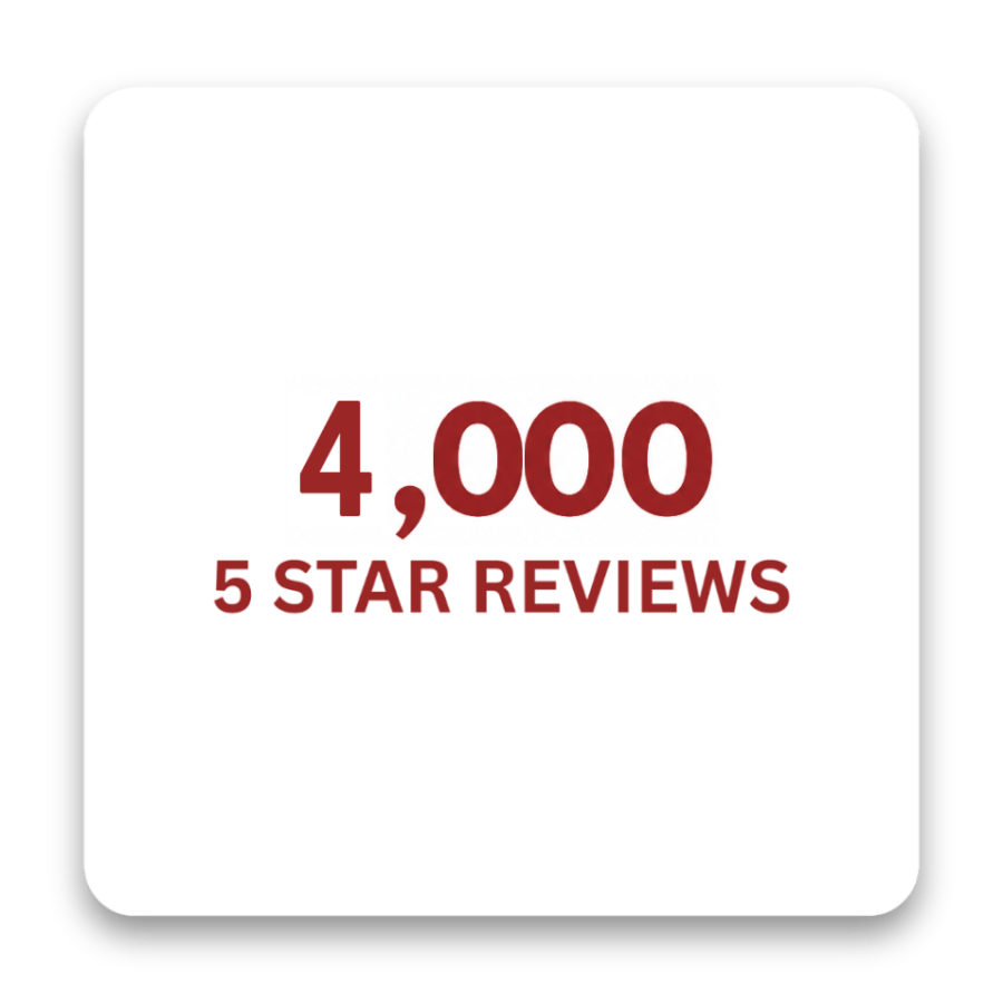 4,000 5 Star Reviews